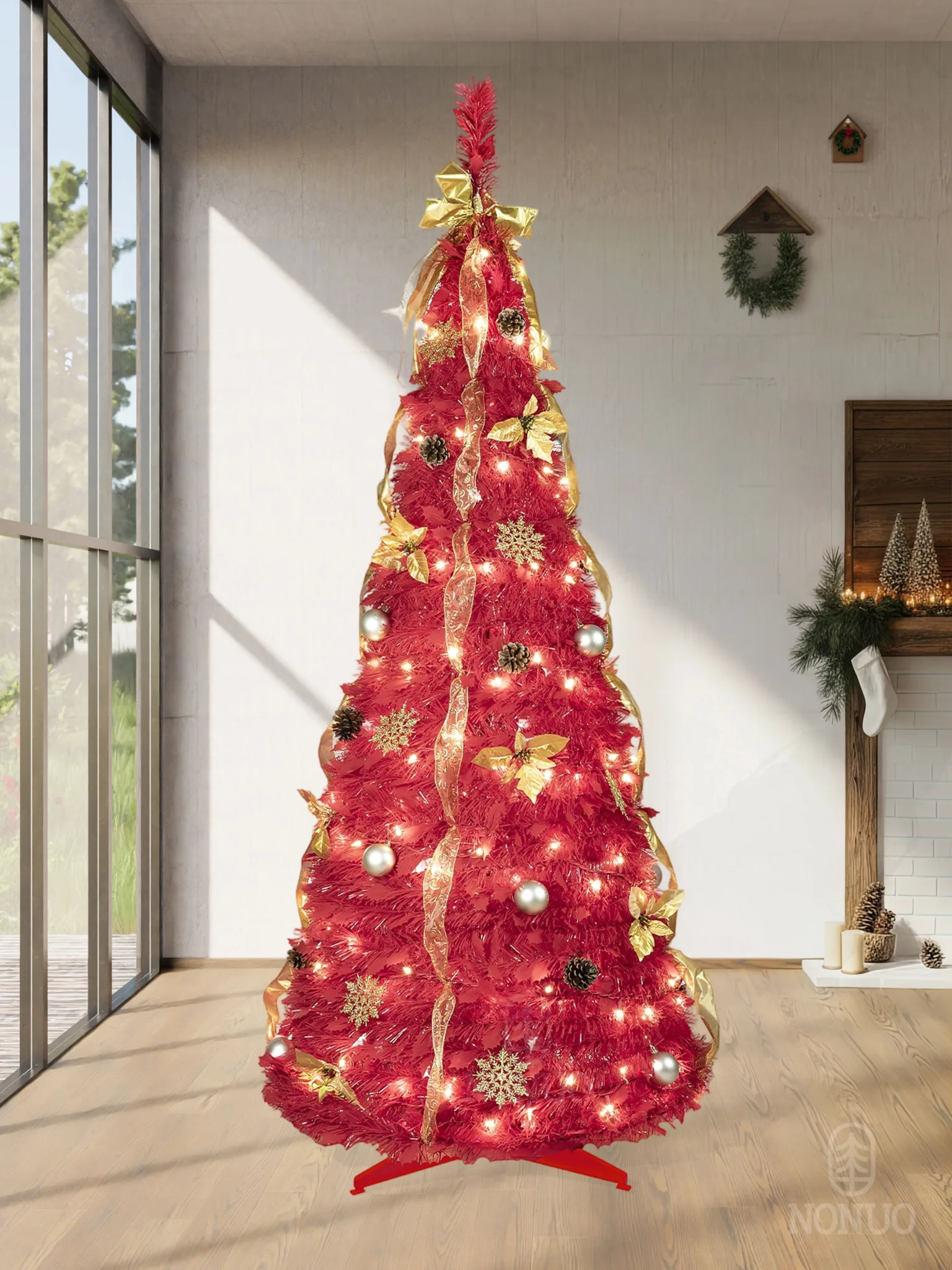 NONUO-Artificial-Christmas-Tree-SSS-RDL-SY, NONUO artificial Christmas tree, realistic holiday decoration tree